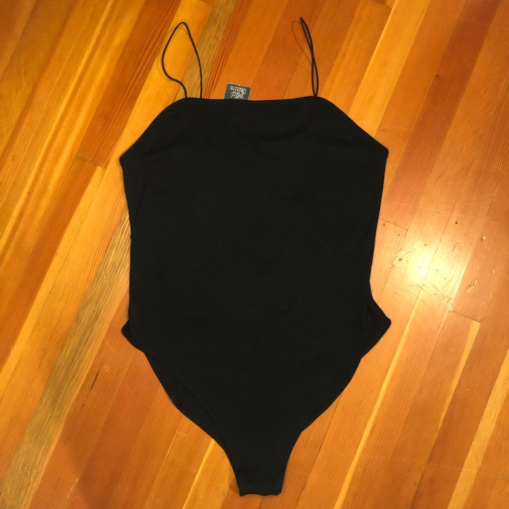Wild Fable square neck spaghetti strap ribbed bodysuit XL NWT